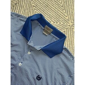 Fennec Performance Polo Shirt - Blue/White Stripe‎ - Large